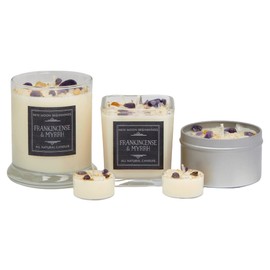 Frankincense & Myrrh Candle by New Moon Beginnings - Winter Holiday Candles - Herb & Crystal Candles - Soy Candle - Christmas Candles
