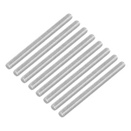 uxcell 8Pcs Fully Threaded Rod, M4 x 50mm 304 Stainless Steel Right Hand Thread Bar Studs M4-0.7 Thread Pitch for Furniture Machinery Assembly