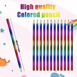 VONJUMA Pack of 30 Rainbow Pencils Colouring Pencils 4 in 1 Colours Pencils Rainbow Pencils Colouring Pencils for Sketching Drawing Colouring Birthday Party Bags Children Girls Boys with 2 Pencil