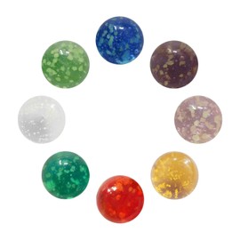 Rumyve 8pcs Glass Iuminous Marbles,Colorful Speckled Marbles Marbles, Colored Marble Balls to Run Games,DIY Projects or Home Decor