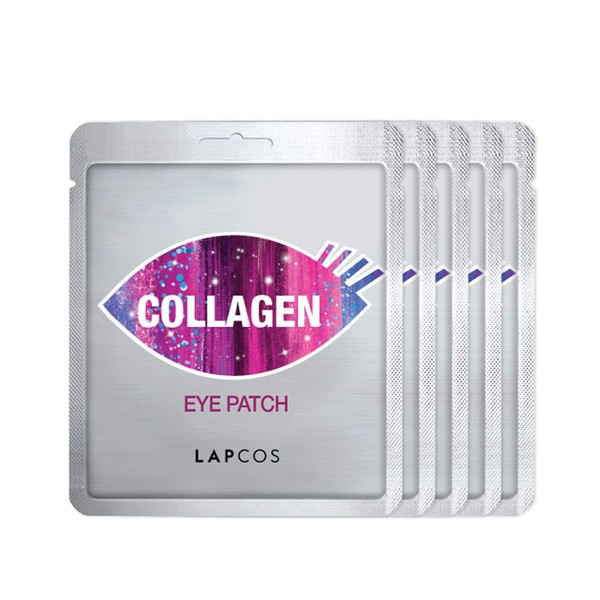 LAPCOS Collagen Eye Mask, (5 Pack) Under Eye Patches to Firm and Smooth the Delicate Eye Area, Treatment for Puffy Tired Skin, Korean Beauty Favorite