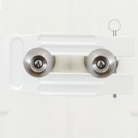 French Door Lock Childproof | Adjustable Double Door Reinforcement Lock for French Doors Home Security | Add High Security to Prevent Home Unauthorized Entry | Unibody Aluminum Construction, White