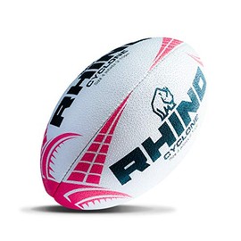 Rhino Unisex-Youth Cyclone Rugby Ball, White/Red, 4