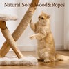 HITTITE Natural Solid Wood Cat Tree Tower with Scratching Post,