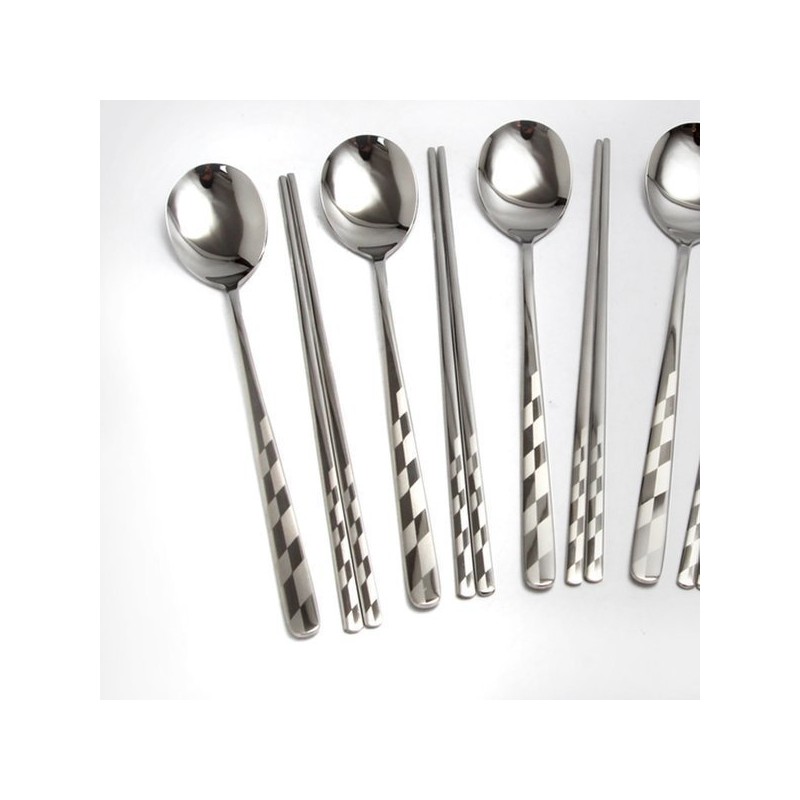 Check Sanding Cutlery Assortment 21-Piece Set / 체크 샌딩수저 종합