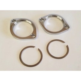 Big Dog Motorcycles Chrome Exhaust Flange Set & clips - Big Dog 1998-2019 - Fits Harley 1984-2019