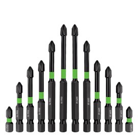 Aribrnten Magnetic Screwdriver Bit Set, Anti- Magnetic Drill Bit Set, S2 Impact Magnetic, Strong Magnetic PH2 Bits, 12PCS