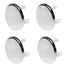MroMax Sink Overflow Covers Bathroom Kitchen Basin Trim Single Layer Ring Caps Insert Spares Silver Tone 4 Pcs