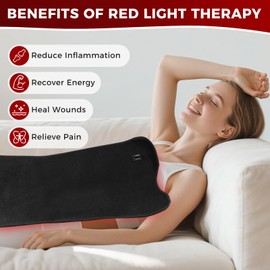31.5''×24‘’ Red Light Therapy for Body, 41W 420LED Beads Wearable Red Infrared Light Therapy Wrap for Body, 660nm & 850nm, Auto Timer, Ideal for Shoulder Waist Back Body
