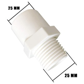 YOFASEN Water Pipe Connectors Kits, 25mm - 6pcs PVC Male Thread Pipe Fittings Adapter Connector + 1pcs Water Pipe Seal Tape