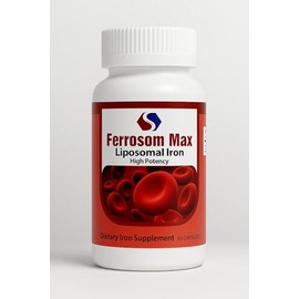 Ferrosom Max Liposomal Iron Supplement by Siba Pharm | Maximum Absorption Formula | Non GMO, Vegan, Premium Quality | Helps New Blood Cell Production | 60 Capsules