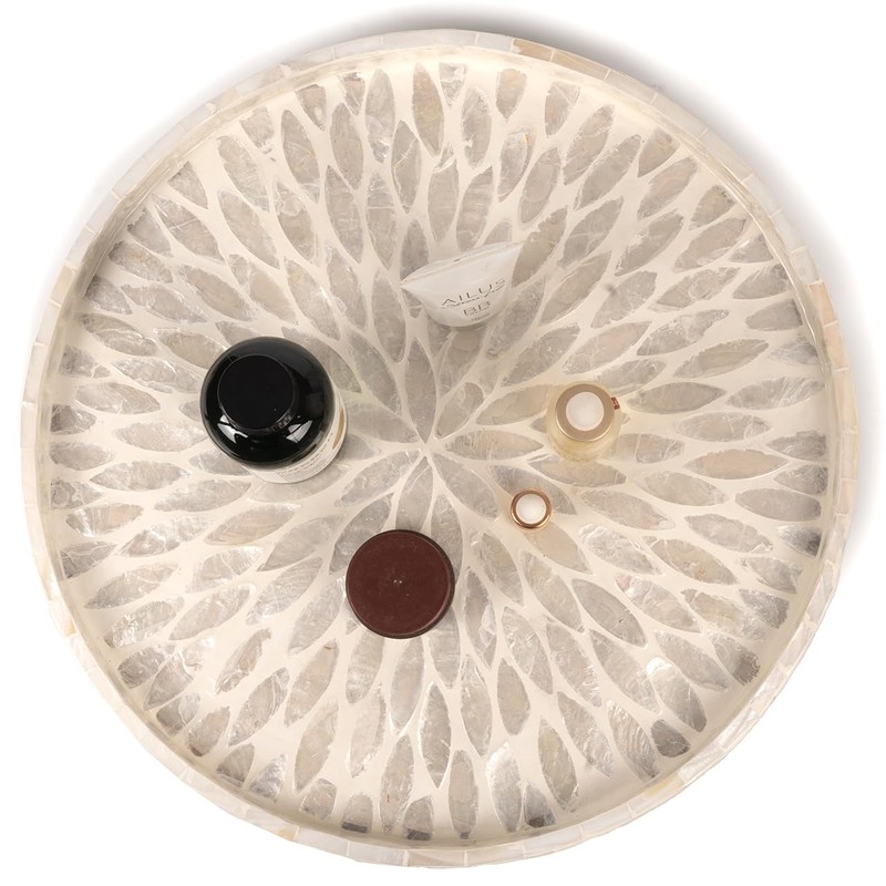 CLAYNIX Mother of Pearl Turntable Organizer - Table & Countertop,