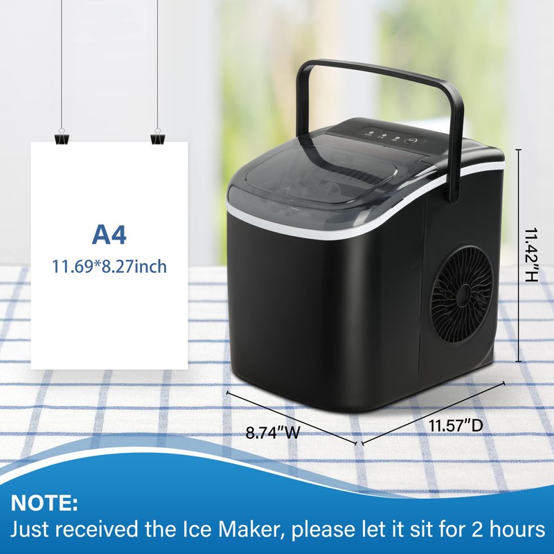 Simple Deluxe Ice Maker for Countertop, Self-Cleaning, Portable Ice Machine