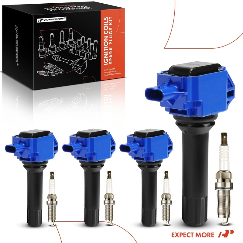 A-Premium (Blue) Set of 8 Ignition Coil Pack and Iridium