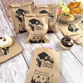 Sitroasho 100 Pack Graduation Candy Cookie Gift Bags for Graduation Party Favors for Guest Congrats Grad Kraft Paper Snack Treat Pouch.Graduation Party Decoration Supplies for Snack Candy Cookie