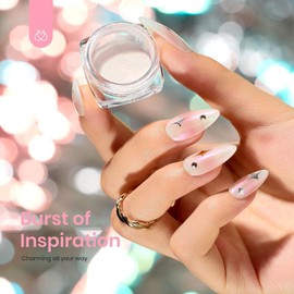 beetles Gel Polish Glitter Chrome Nail Powder for Gel Nail,Mermaid Premium Salon Nail Glitter Mirror Pearl Effect Manicure Kit for Nail Art Design, 1g for Girls 2024 Nail Trend DIY