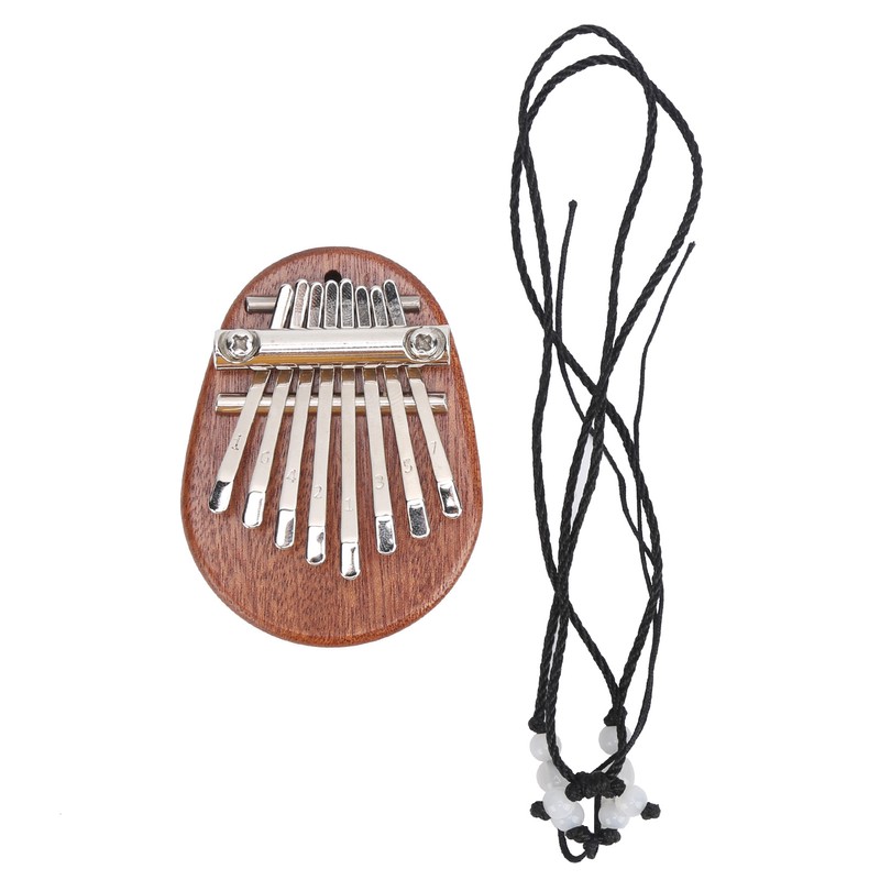 8 Tone Kalimba Thumb Piano C Key Mini Portable Mahogany
