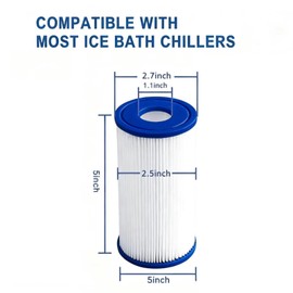 20 Micron 5" x 2.5" Water Filter Replacement Most Cold Plunge Filter Cartridge Compatible with Any Cold Plunge System, Ice Bath, Ice Pod, Under-Sink Filters (8-Pack)