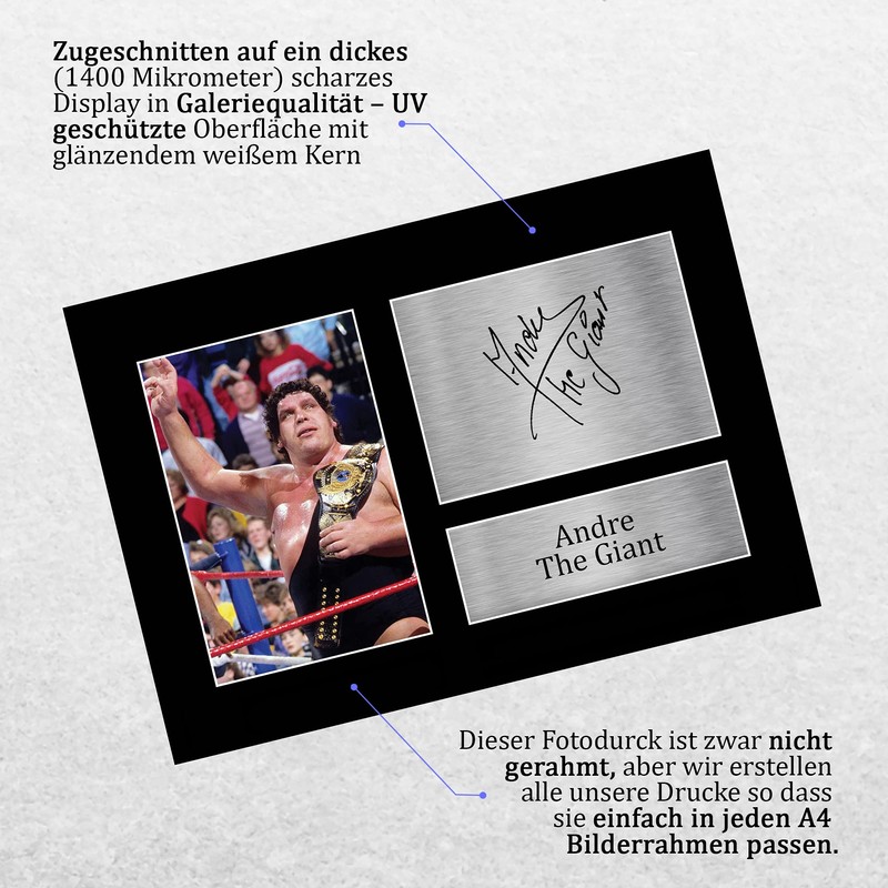 HWC Trading A4 Andre The Giant Gifts Printed Autograph Picture