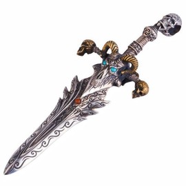 Vintage Sheep Skull Sword Men's Pendant Stainless Steel Chain Gothic Devil Skull Jewelry 24 inches