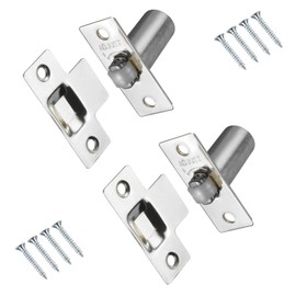 TERF® Adjustable Roller Catch Polished Nickel Roller Ball Door Latch Door Closer Ideal Internal Door Catch for Doors Cupboards Cabinets and Wardrobes including Fixing Screw - Pack of 2