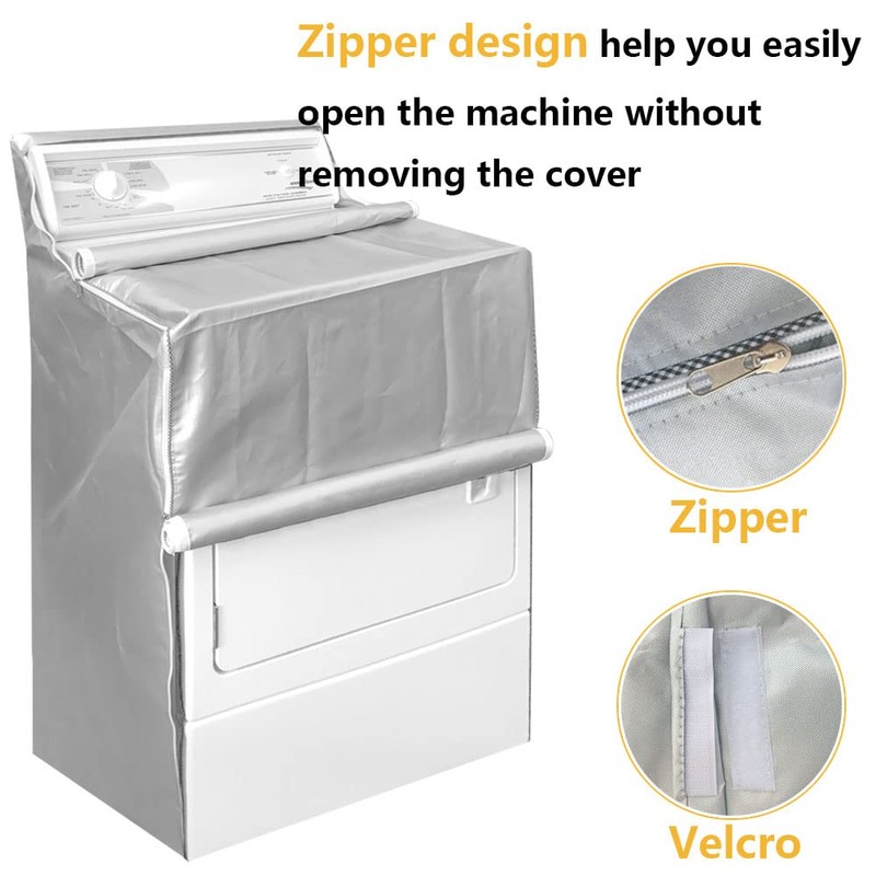 2Pack Washer and Dryer Covers, Portable Washer Cover with Zipper