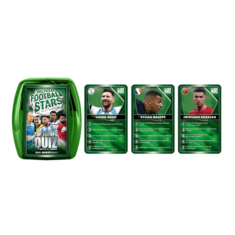 Top Trumps World Football Stars Quiz Travel Game, Classic Game,
