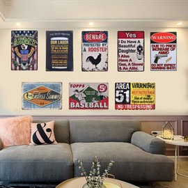 Wall Art for Bedroom Funny Sign Thou May Ingest Satchel of Richards Floral Wall Sign Gag Gift Present for Her White Elephant Secret Santa Wood Wall Art Decor Rustic 8x12 inch Metal Tin Sign