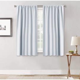 RYB HOME Room Darkening Window Curtains Home Decoration Thermal Insulated Window Draperies Rod Pockets for Girl's Bedroom, Kitchen and Bathroom, Wide 42" by Long 45", One Pair, Greyish White
