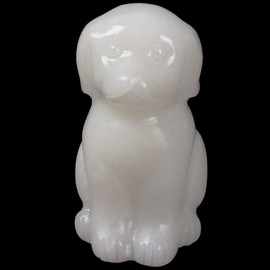 Hand-Carved Natural Crystal Dog Sculpture for Spiritual Healing Energy Stone,Feng Shui Wealth Protection Figurine, Home,Office Desk Decor,Unique Gift for Pet Lovers,Birthday. (White Marble Dog)