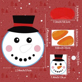 Hxezoc Pin The Nose On The Snowman Games with 20 Pcs Nose Stickers, Large Christmas Snowman Games for Kids Christmas Party Decorations Christmas Party Games Supplies