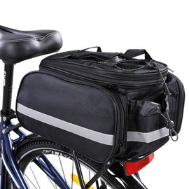 OIENNI Bicycle Side Bag, 6.5 gal (25 L), Bicycle, Rear Pannier, Large Capacity, Extendable, Shoulder Strap, Waterproof Cover, Includes Reflective Tape, Compatible with Mountain and Road Bikes, Cycling, Work, School, Travel, Outdoor Activities