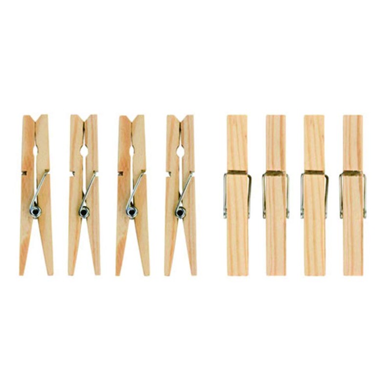 Elliott Traditional Pinewood Clothes Pegs with Contoured Design to Prevent
