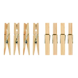 Elliott Traditional Pinewood Clothes Pegs with Contoured Design to Prevent Marking Clothes and Metal Coil Spring for Firm Grip, This Pack Include 36 Pegs Ideal For Outdoor and Indoor Use