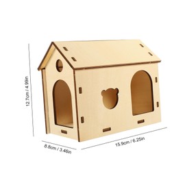 Sosoport DIY Wooden Hamster Hideout Guinea Pig House Toys Small Pet Hut Decorative House