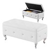 mikibama PU Faux Leather Bedroom Storage Ottoman Benches End of