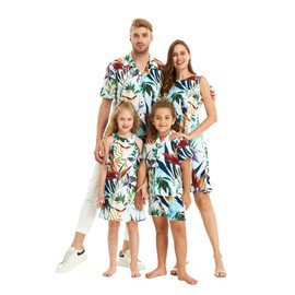 Matchable Family Hawaiian Luau - Ropa para hombre y mujer y niño en Lost in Paradise, Traje de saltar con cuello en V para mujer, M