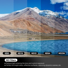 JJC 6 Pack Magnetic ND & CPL Filter Kit for DJI OSMO Pocket 3 Creator Combo, CPL ND8 ND16 ND32 ND64 ND256 Polarizing Neutral Density Filters with Wipe, Multi-Coated/HD Optical Glass/Gimbal Compatible