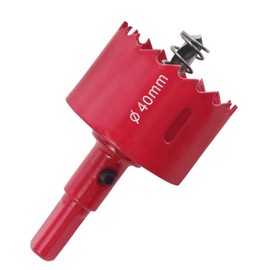HAPPOW 40mm Sizes Hole Saw Cutter Set,for Drilling Wood, Aluminum, and PVC. Durable Hole Saws for Precise Cuts in Various Materials（Red）