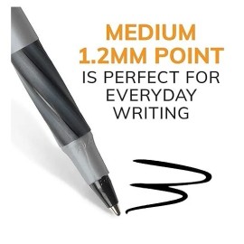 Visit the BIC Store BIC Round Stic Grip Xtra Comfort Ballpoint Pen Medium Point 1.2mm Black 12-count