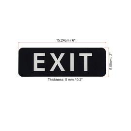 PATIKIL Self Adhesive Exit Sign, Acrylic 6"x2" Waterproof Door Sticker Wall Mounting Sign for Office Business Hotel, Black