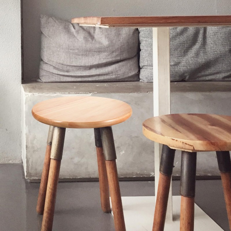 MERRYHAPY Round Wooden Stool Cover Replacement for Canteen Stool Wood