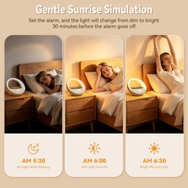 Bluetooth Speaker Wireless Charging for Bedroom, Sunrise Alarm Clock Light