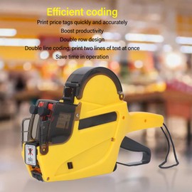 Price Gun, Professional 2 Line 10 Digits Price Label Gun, Pricing Tag Gun with 5 Rolls Labels & Ink Cartridge, Price Sticker Gun kit for Office, Retail Shop, Grocery Store