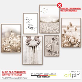 artpin Modern Poster Set, Pictures for Decorating Living Room, Bedroom, Picture Wall without Frame
