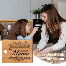 Apjielop Geschenke für Mama - Bambus Schneidebrett Geburtstagsgeschenk für Mama, Geschenk für Mama zum Geburtstag, Mama Geschenk Geburtstag von Tochter Sohn, Geschenk für Mama (28 X 21.5 Cm)