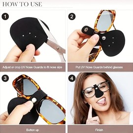 Hayaww Pack of 3 Nose Protection for Glasses, Nose Sun Protection, Nose Protection, Sun Protection, Flexible Sun Protection, Nose Shield from Sun and UV Radiation for Sports, Tanning Walking (A)