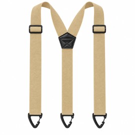 Men’s Work Suspenders for Trousers – 1.5-Inch Wide Adjustable Elastic Y-Back with Plastic Gripper Clasps