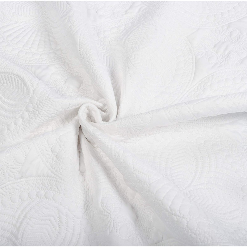 (White) - MONOBLANKS Cotton Baby Quilt Personlized Monogram Lightweight Embossed