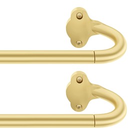 Wrap Around Blackout Curtain Rod 16-28 Inch (1.3-2.3 Ft), 5/8" Adjustable Curved Window Rod for Room Darkening, Modern Single Drapery Rod for Door Windows, Gold, 2 Pack